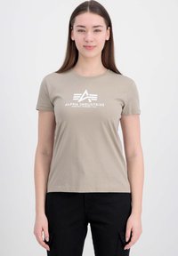NEW BASIC - T-shirt med print - vintage sand