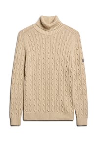 Superdry & Co SLOUCHY CABLE ROLL NECK - Trui - winter taupe twist