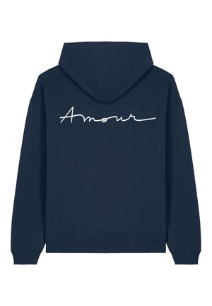 Mira Paris AMOUR ROCK BACK EMBROIDERY UNISEX - Sweat à capuche - dark blue