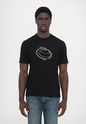CASUAL FIT RINGS - T-shirt imprimé - black