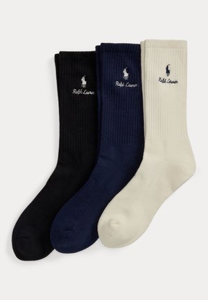 Polo Ralph Lauren, LOGO COTTON-BLEND CREW SOCK 3 PACK - Chaussettes - off-white/blue/black
