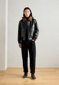 Pier One LEATHER - Stivaletti stringati - dark brown