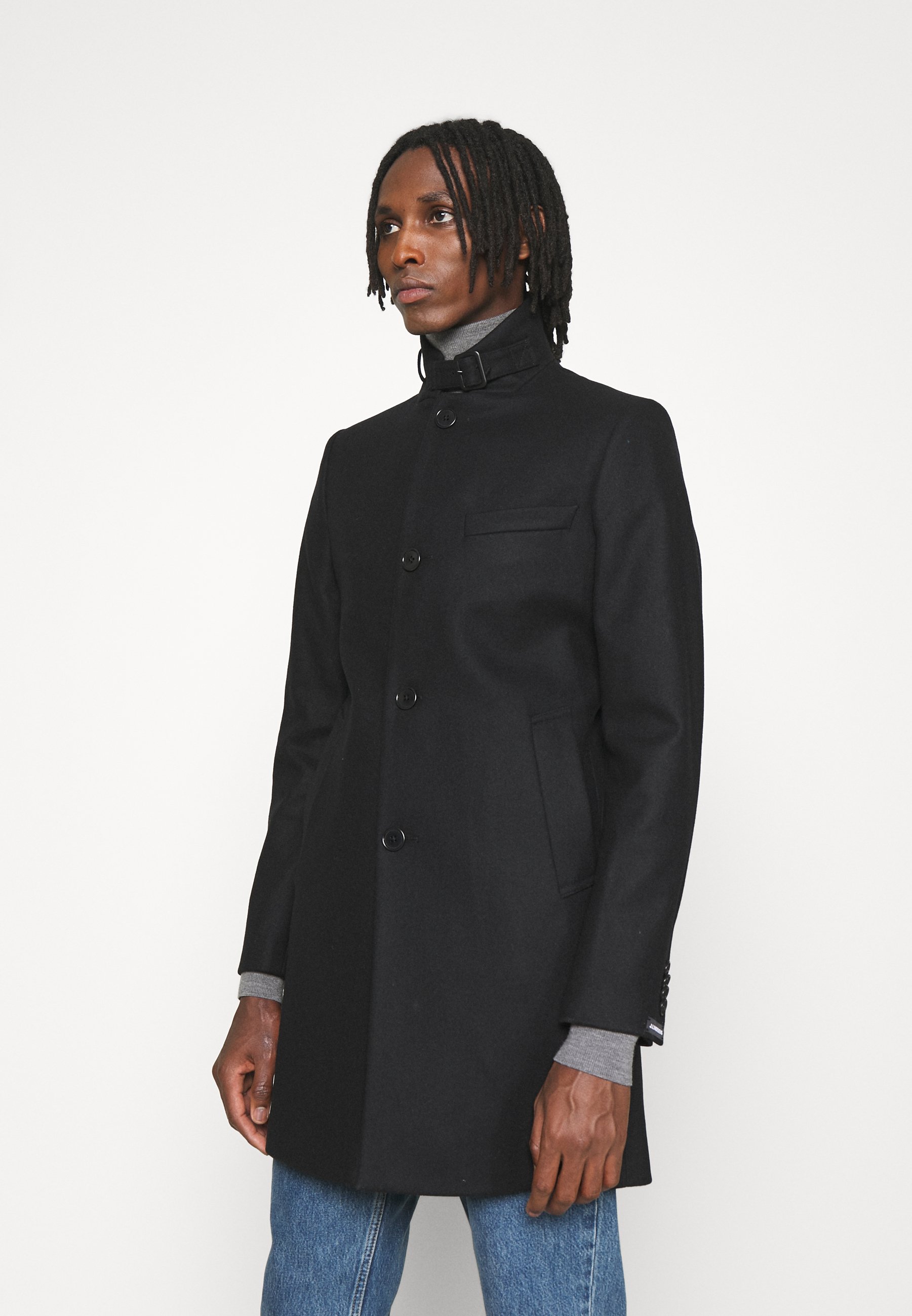 black melton coat