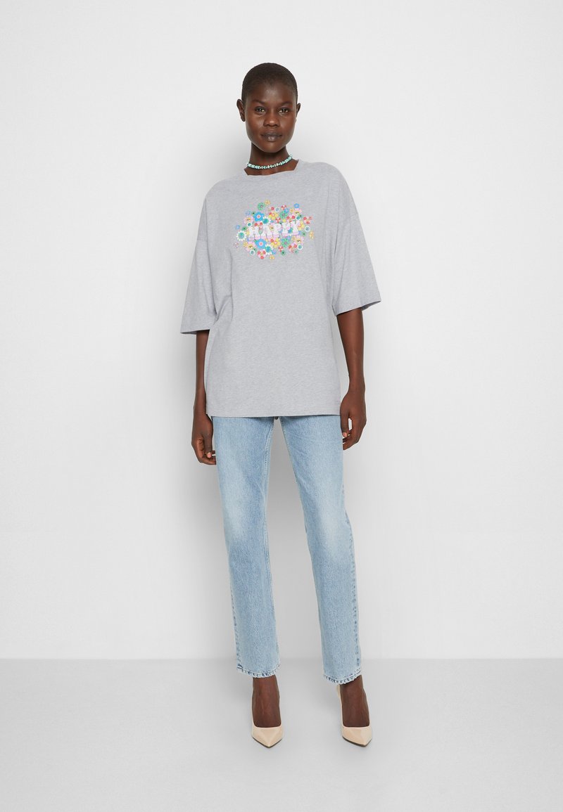 Damen Bekleidung | CHIARA FERRAGNI HAPPY T-Shirt print grigio melange/grau - SL58076 Damen Bekleidung | CHIARA FERRAGNI HAPPY T-Shirt print grigio melange/grau - SL58076