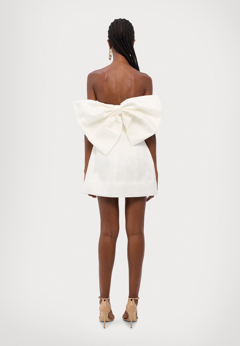 rachel gilbert bow mini dress Rachel Gilbert Emmy bow-embellished Minidress | Neutrals