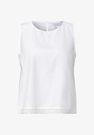 Street One Studio, BLUSENTOP MIT TAPE-DETAIL AM SAUM - Bluse - white