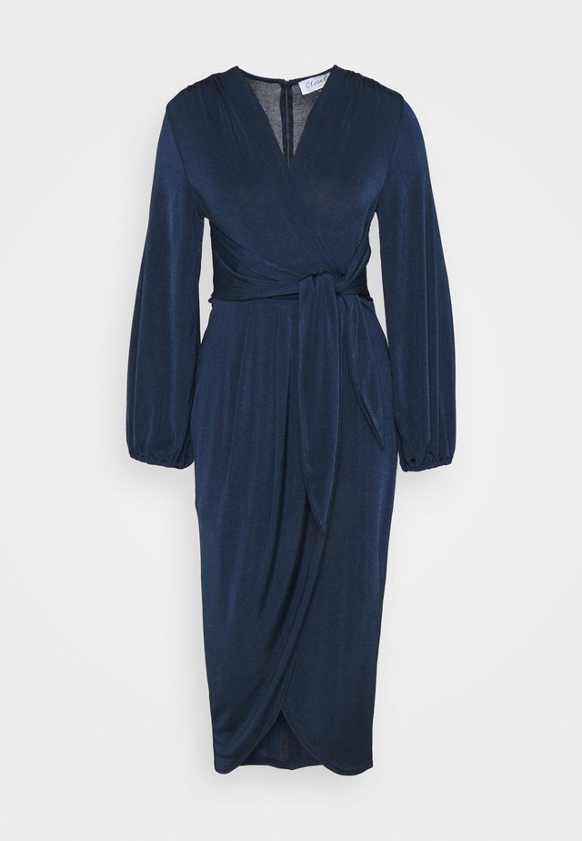 TWIST FRONT LONG SLEEVE DRESS - Vardagsklänning - navy
