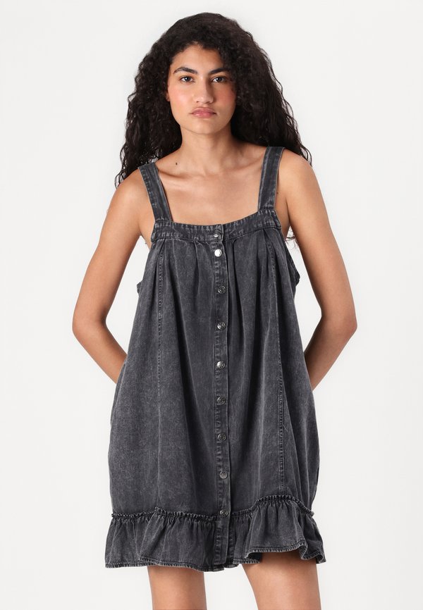 NMOREGON ACID SHORT DRESS BL - Denim dress2