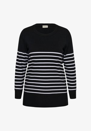 Kaffe Curve, KCLIONA LONG - Strickpullover - black chalk stripe