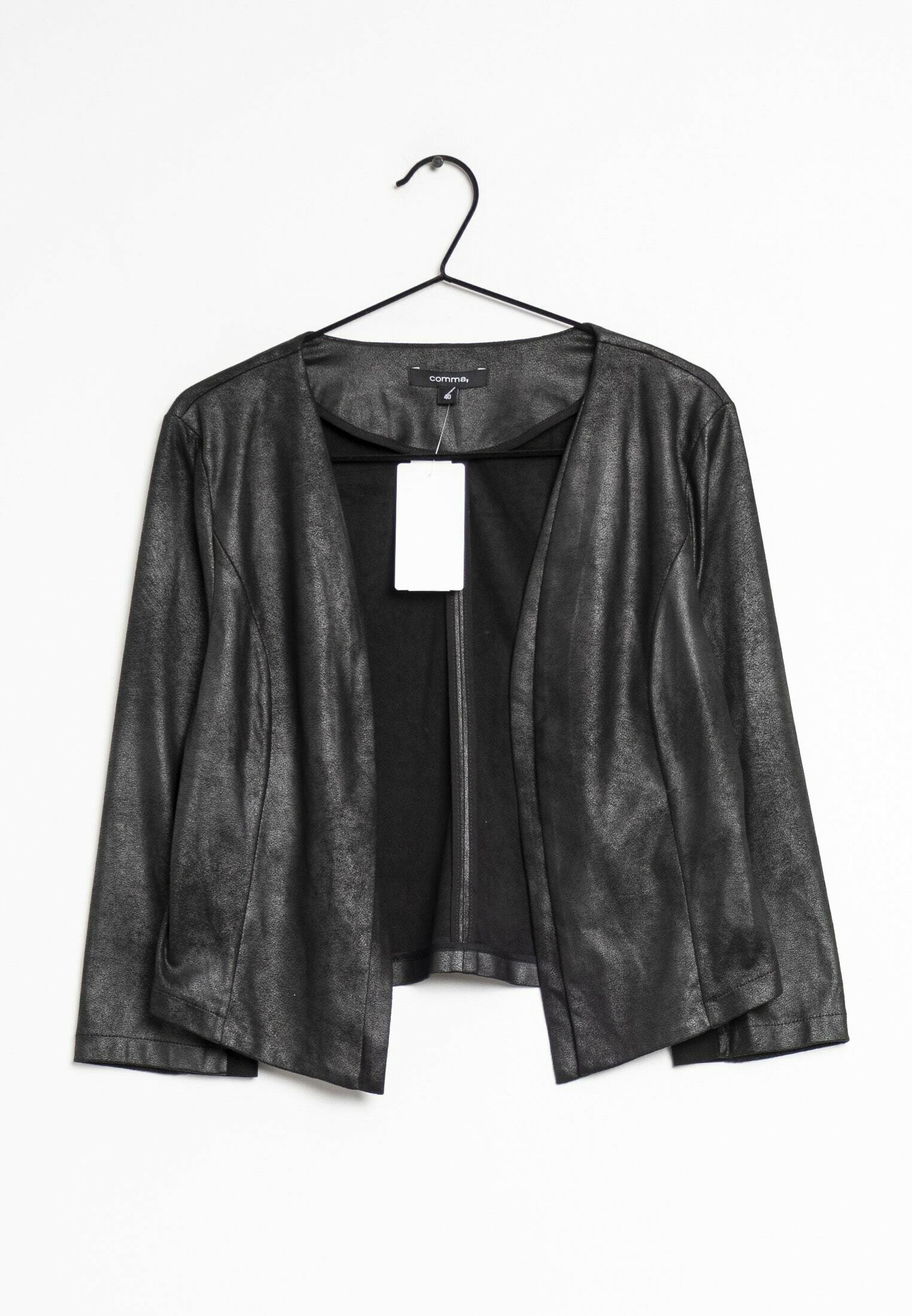 Zalando Lederjacke Von Comma Comma Kunstlederjacke Black/schwarz