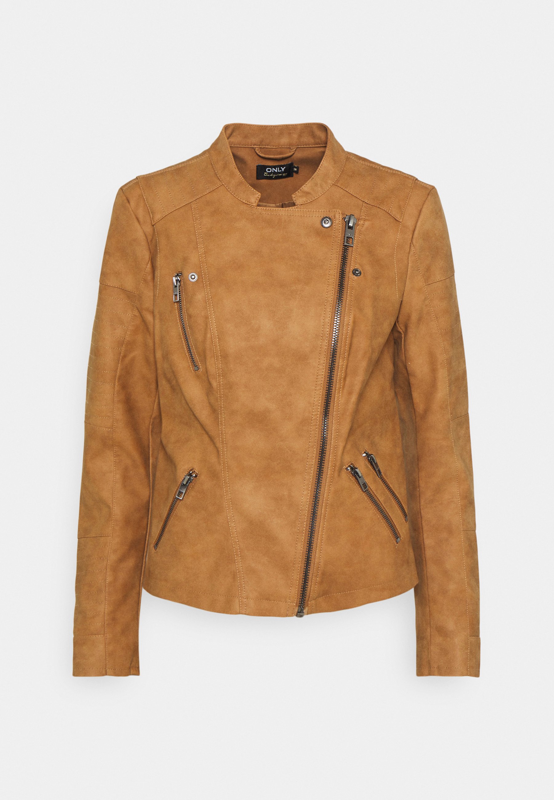 ONLY ONLAVA BIKER Chaqueta de cuero sintético toasted coconut