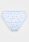 Curvy High-Leg High-Waist Ribbed Cheeky Bikini Bottom - Bikinio apatinė dalis - light blue/white