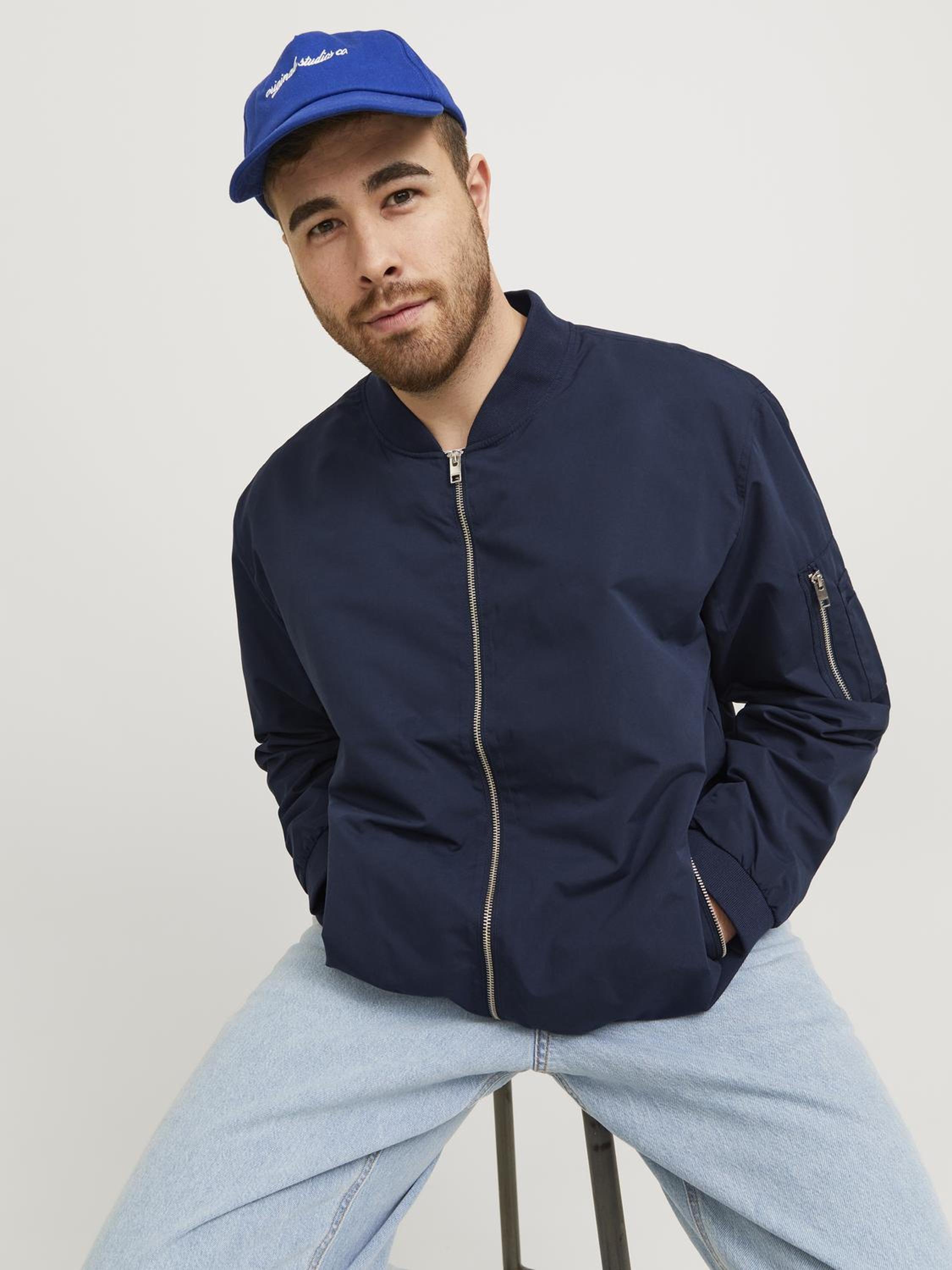 Jack & Jones JJERUSH - Bomber Jacket - navy blazer/dark blue