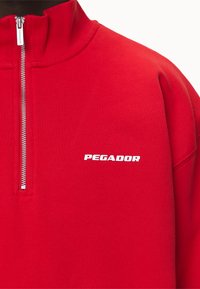 Pegador LOGO OVERSIZED HALF ZIP SWEATER - Melegítőfelső - washed red/white gum