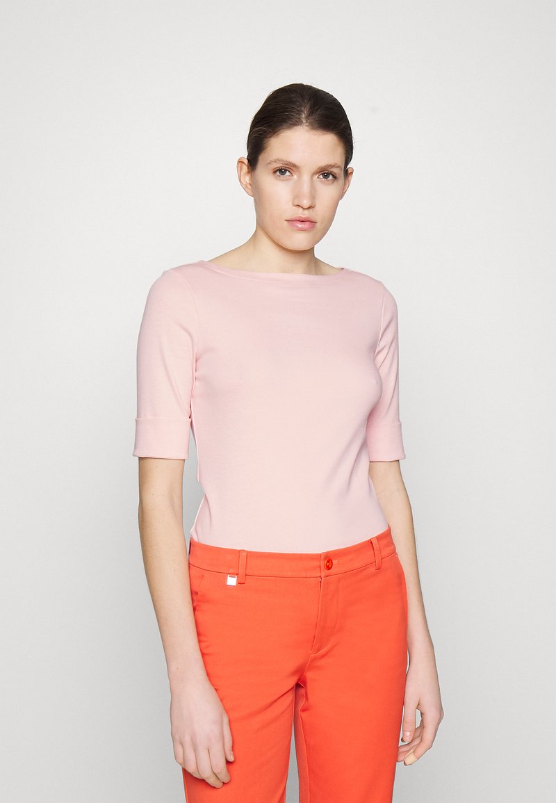 Lauren Ralph Lauren STRETCH COTTON BOATNECK TEE - T-shirt básica - pale pink