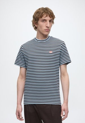 Lacoste CLASSIC STRIPED T-SHIRT - Μπλουζάκι με στάμπα - chambray/buffalo