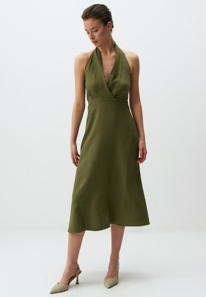 Jimmy Key DOUBLE BREASTED NECK MIDI - Cocktailkleid/festliches Kleid - khaki