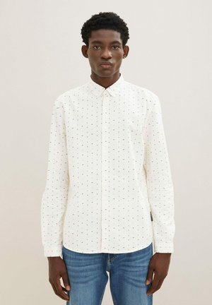 Camicia - creme small boxes print