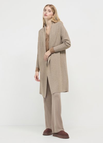 Long Cardigan Cashmere Cardigan Beige Lang Damen Angel Of Style