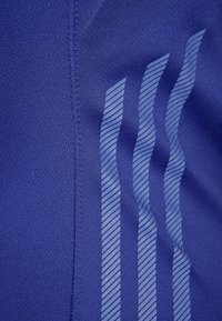 Sininen urheiluverkko, jossa on vaaleansiniset pystysuorat raidat. Suunnittelussa on kolme rinnakkaista linjaa, jotka ovat teksturoitu hienovaraisilla vinoraidoilla.