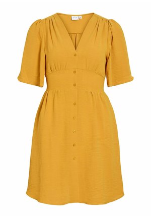 VILA, SHORT DRESS VISKOV SHORT SLEEVED - Blusenkleid - golden spice