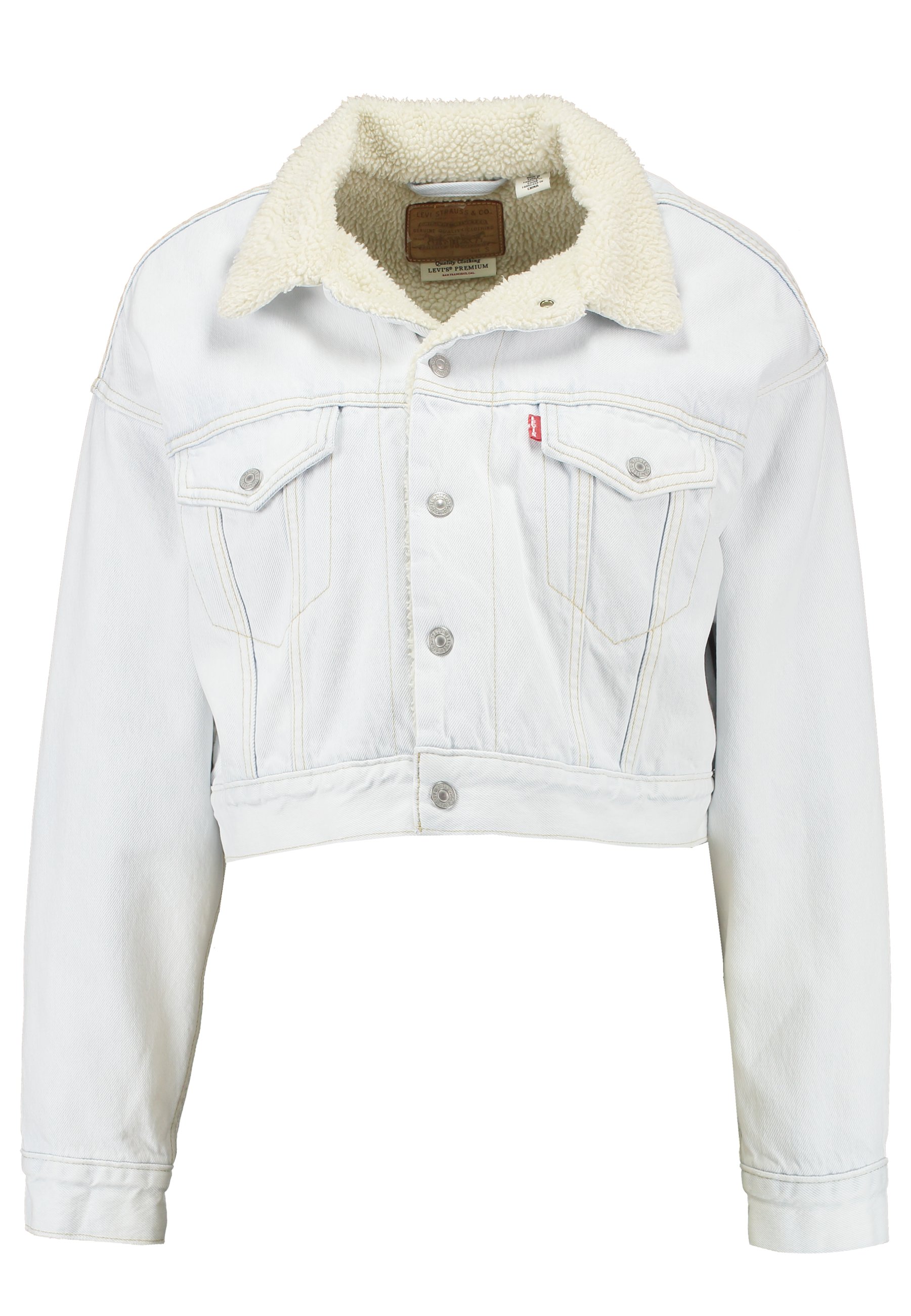 white sherpa trucker jacket