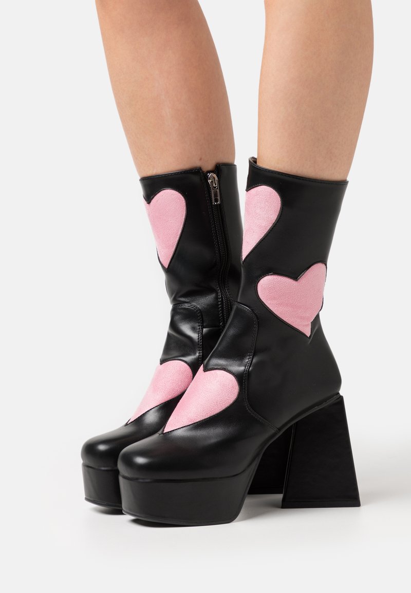LAMODA LETTER TO MY LOVER Platform boots black/pink/black Zalando.ie