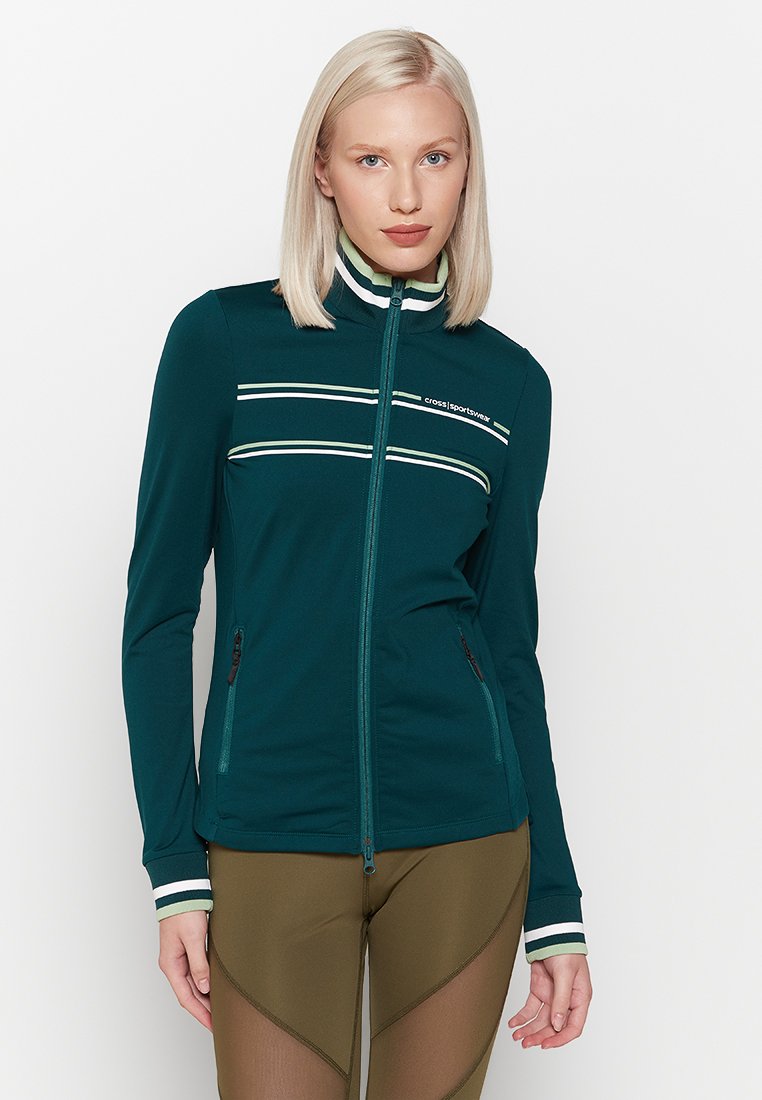 Cross Sportswear Sweater met rits donkergroen