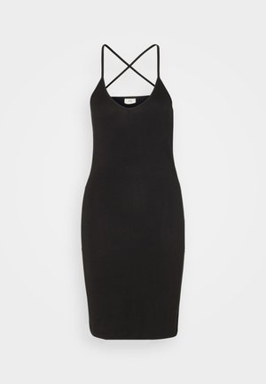 JDY, JDYAVA S/L CROSS BACK DRESS JRS ATK - Egyenes szabású ruha - black