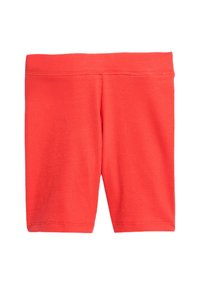 Røde cykelshorts i bomuld med elastisk talje, der har en glat tekstur og en tætsiddende pasform, som slutter lige over knæet.