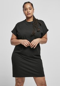 CUT ON SLEEVE TEE  - Rochie din jerseu - black
