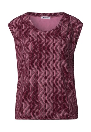 Street One, DROPPED-SHOULDER SHIRT WITH ELASTIC HEM - T-shirts print - blush berry
