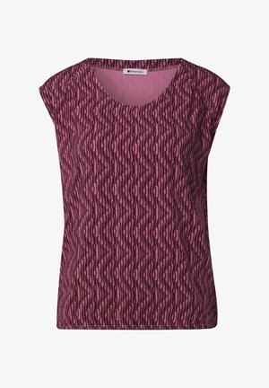 Street One, DROPPED-SHOULDER SHIRT WITH ELASTIC HEM - Camiseta estampada - blush berry