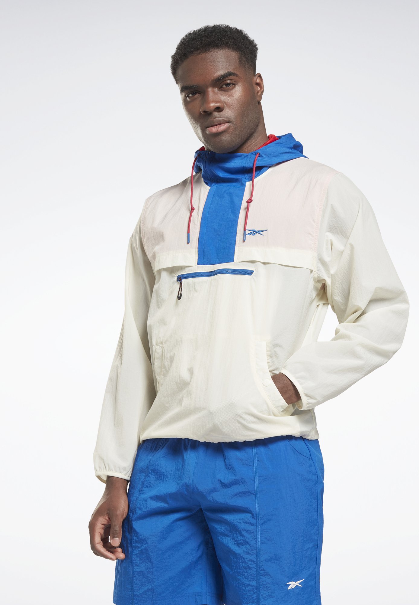 Reebok Lightweight Woven Parka Jacket - White - Size L - Men