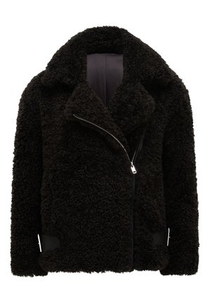 Must must ülemine õhkjackett, millel on krae, asümeetriline tõmblukk ja külgäärised. Omab tekstureeritud kangast ja mugavat lõiget.