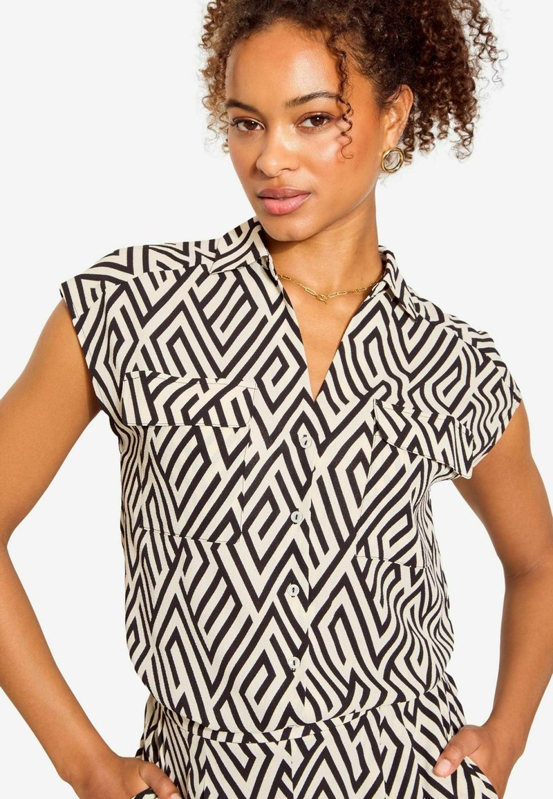 Friends Like These SHORT SLEEVE TEXTURED - REGULAR FIT - Camicia - black white