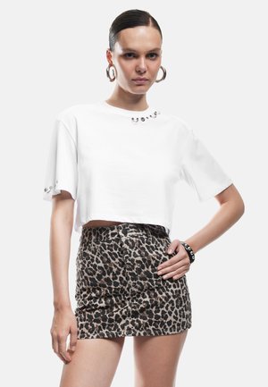 LEOPARD - Jeansrock - brown