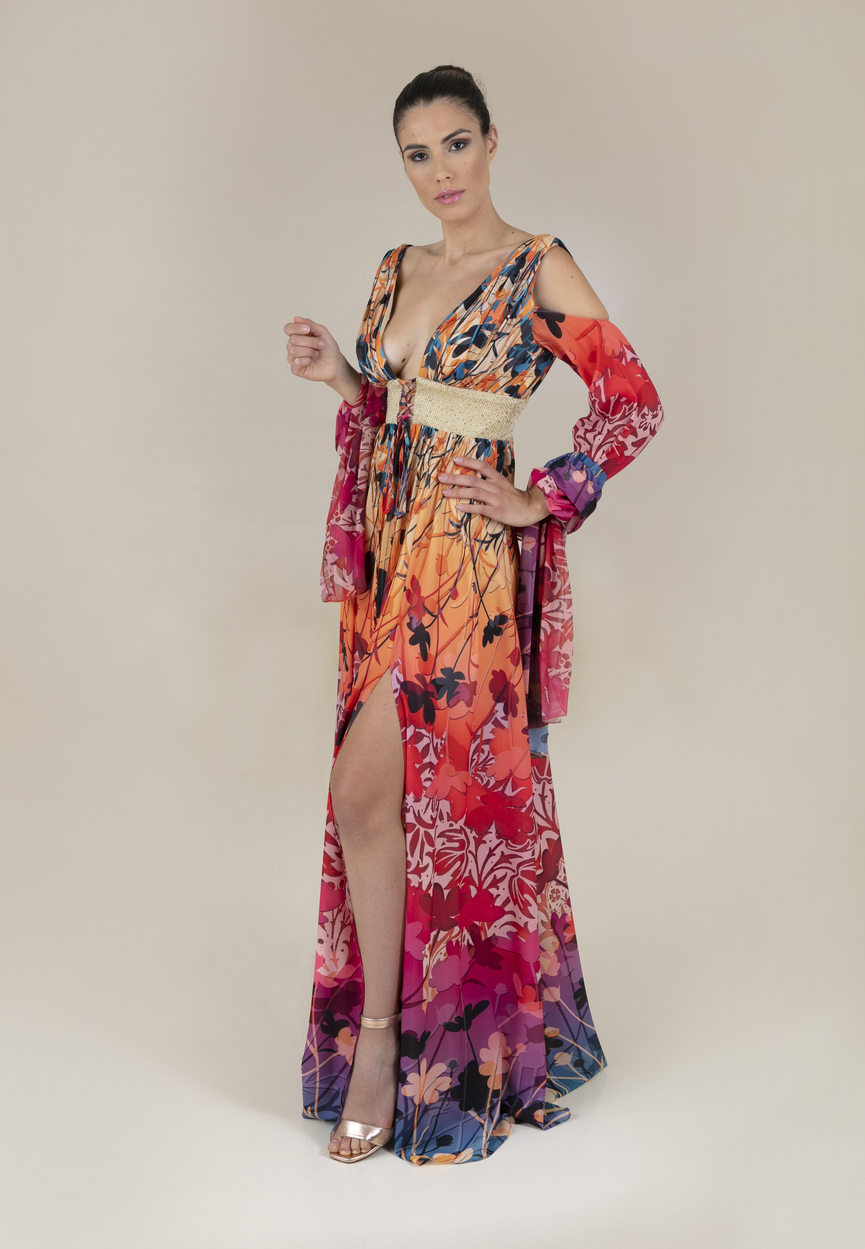 Bianca Brandi Maxikleid - bordeaux/mehrfarbig - Zalando.de