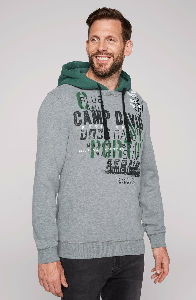 Camp David HOODIE MIT ARTWORK UND KONTRASTKAPUZE Hoodie stone