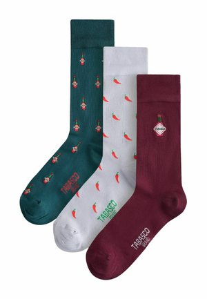 Next, Socken - green red grey