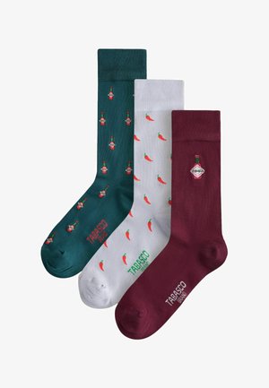 Next, Socken - green red grey