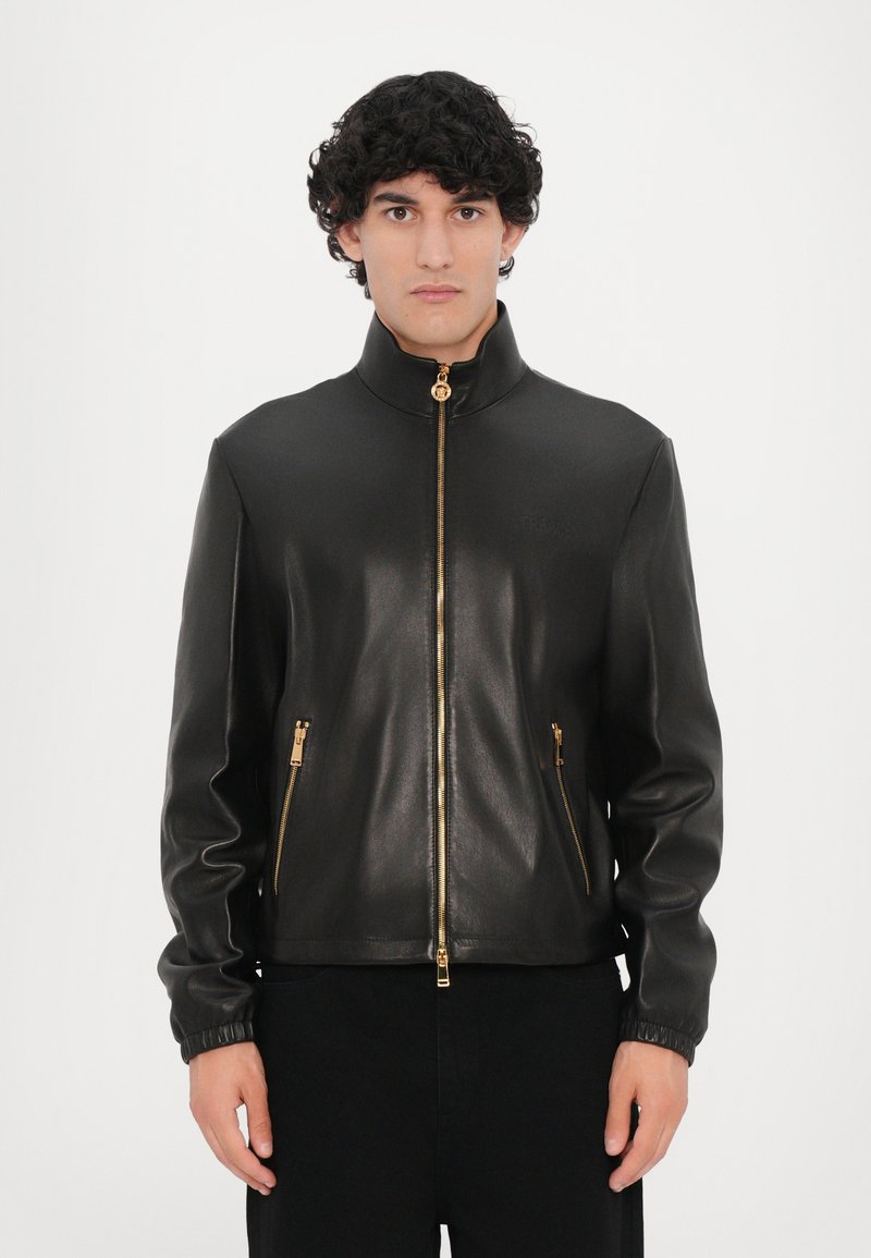 Versace - BLOUSON - Veste en cuir - black, Agrandir
