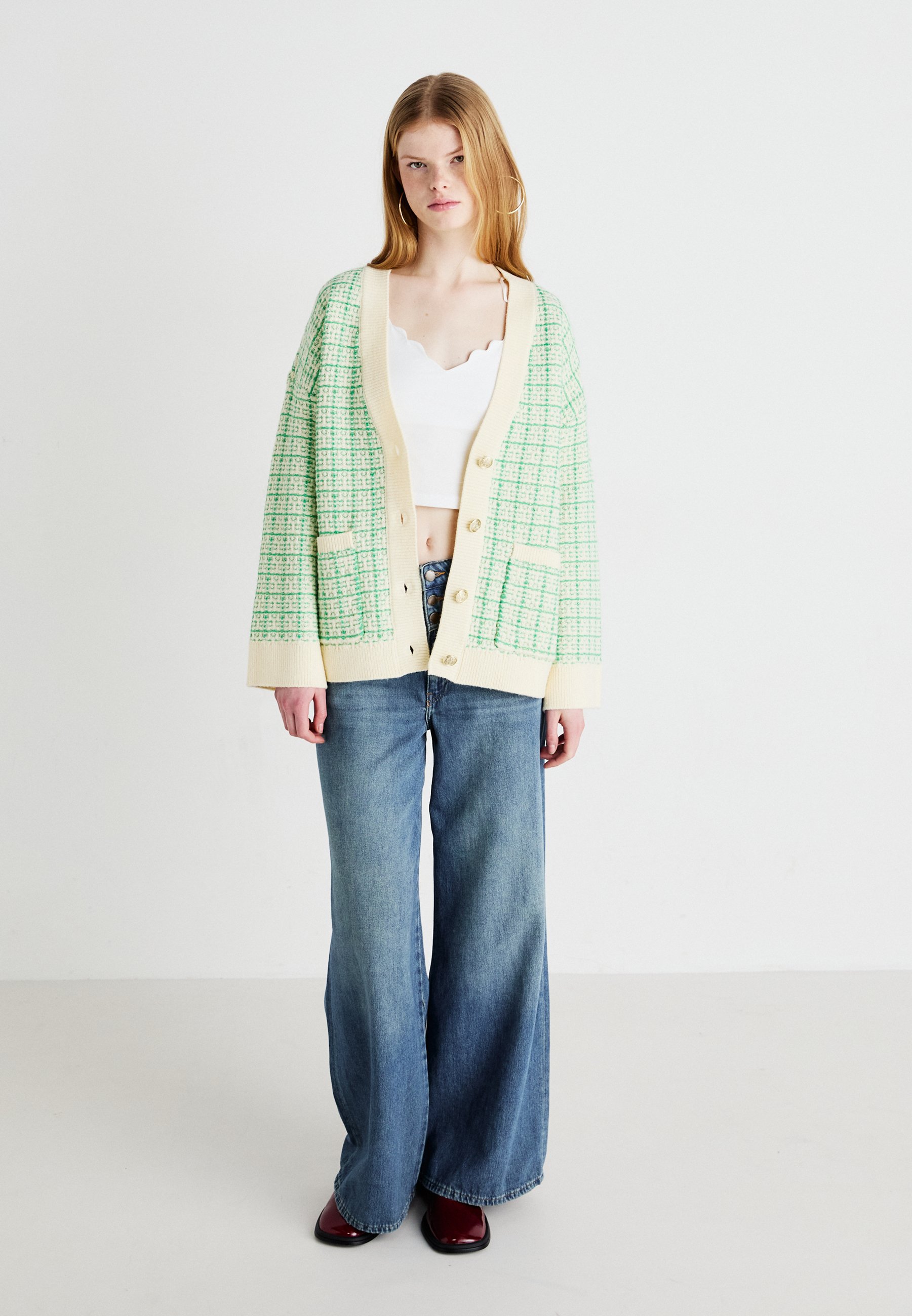 売れ筋商品|||ヤス ニット&セーター レディース アウター YASLIVIANA CARDIGAN - Cardigan - bright green/birch Y.A.S - Gensere - Yasliviana Ls Knit Cardigan - Bright Green