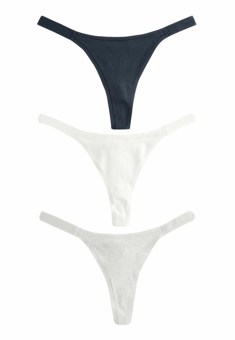Self. 3 PACK - String - navy blue grey cream/bleu - ZALANDO.FR