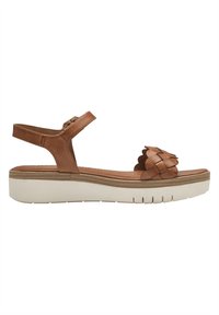 Tamaris Sandalen met plateauzool - nut