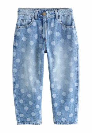 Next, REGULAR FIT - BARREL  - Jeans Tapered Fit - lightwash polka dot