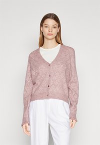 JDY JDYLETTY LS V-NECK - Vesta na kopčanje - woodrose