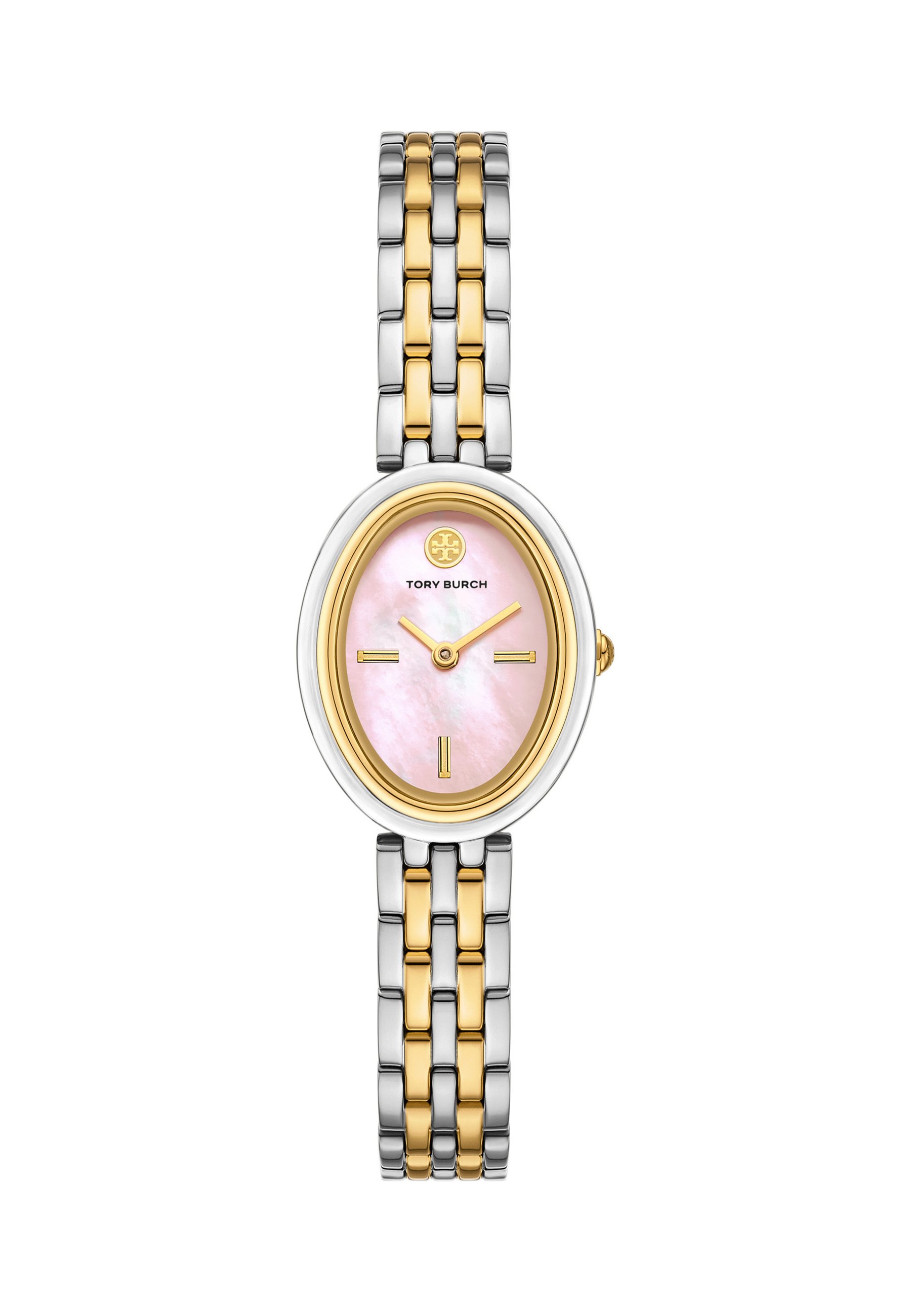 Tory Burch Gold-Tone Bracelet Watch with Pink Mother-of-Pearl Dial These cute oval watches from Tory Burch come in different  main image 2