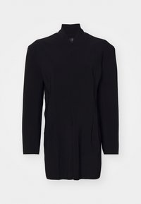 SHOULDER PAD V NECK ZIP FRONT MINI DRESS - Jerseyklänning - black
