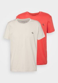 Não selecionado, eggshell/rhubarb red